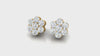Brilliant Diamond Cluster Flower Stud Earrings