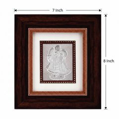 Radha Krishna Frame - 999 Pure silver , 7 x 8 Inch