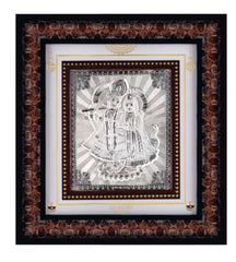 Radha Krishna Frame - 999 Pure silver , 10 x 11 Inch