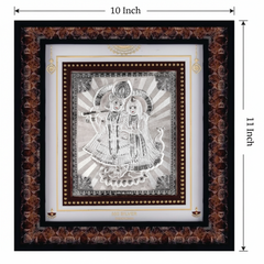 Radha Krishna Frame - 999 Pure silver , 10 x 11 Inch