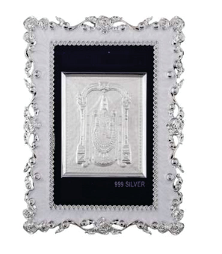 Radha Krishna Frame - 999 Pure silver , 5 x 7 Inch