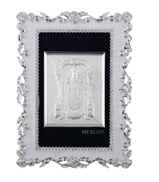 Radha Krishna Frame - 999 Pure silver , 5 x 7 Inch