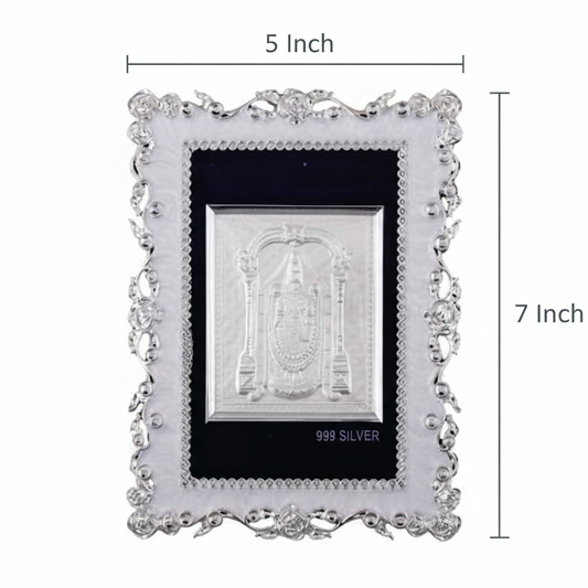 Radha Krishna Frame - 999 Pure silver , 5 x 7 Inch