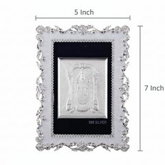Radha Krishna Frame - 999 Pure silver , 5 x 7 Inch