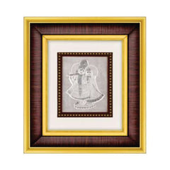 Radha Krishna Frame - 999 Pure silver , 7 x 8 Inch