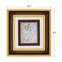Radha Krishna Frame - 999 Pure silver , 8.5 x 9.5 Inch