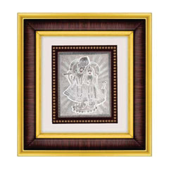 Radha Krishna Frame - 999 Pure silver , 8.5 x 9.5 Inch