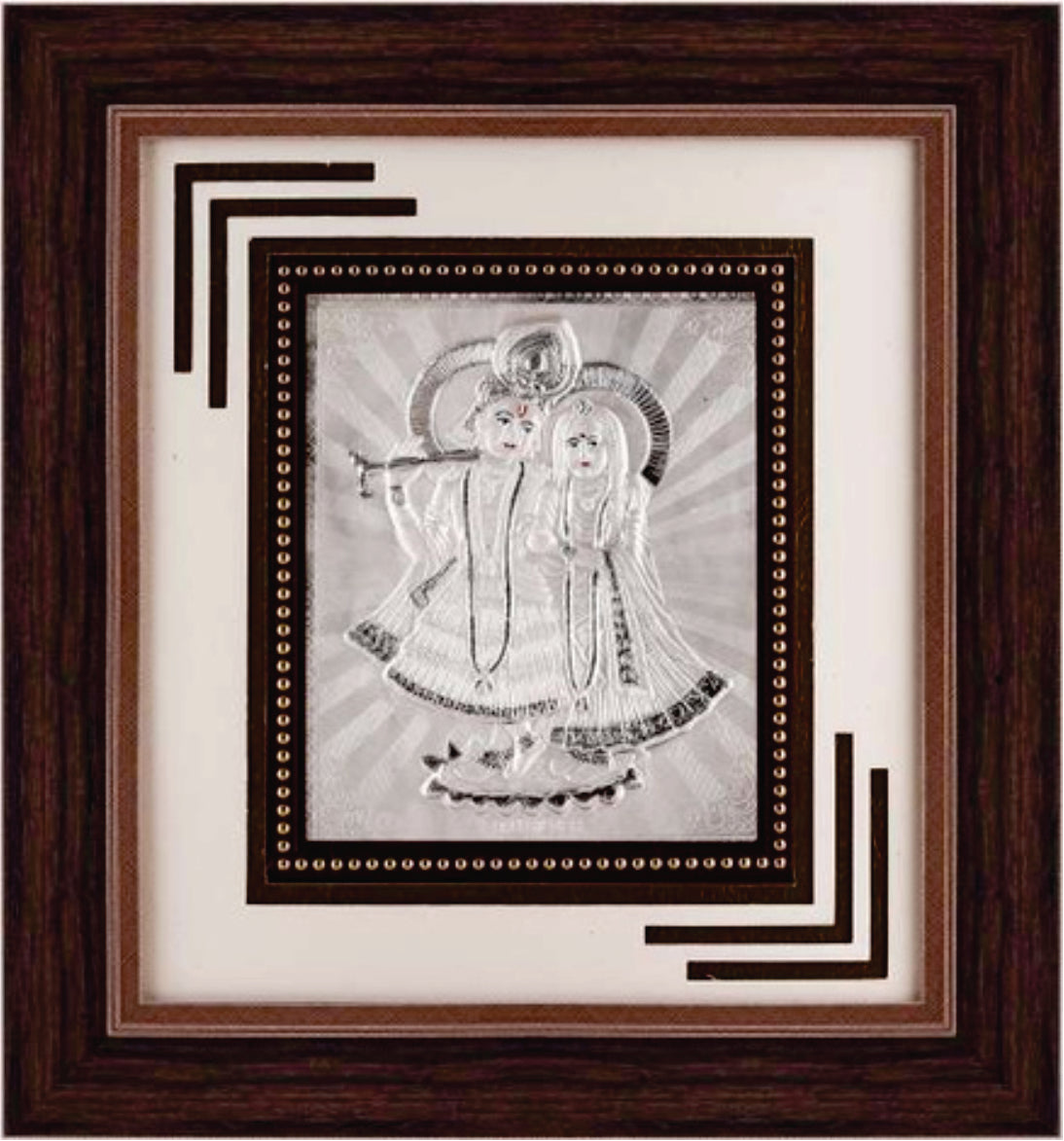 Radha Krishna Frame - 999 Pure silver , 12 x 13 Inch
