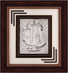 Radha Krishna Frame - 999 Pure silver , 12 x 13 Inch