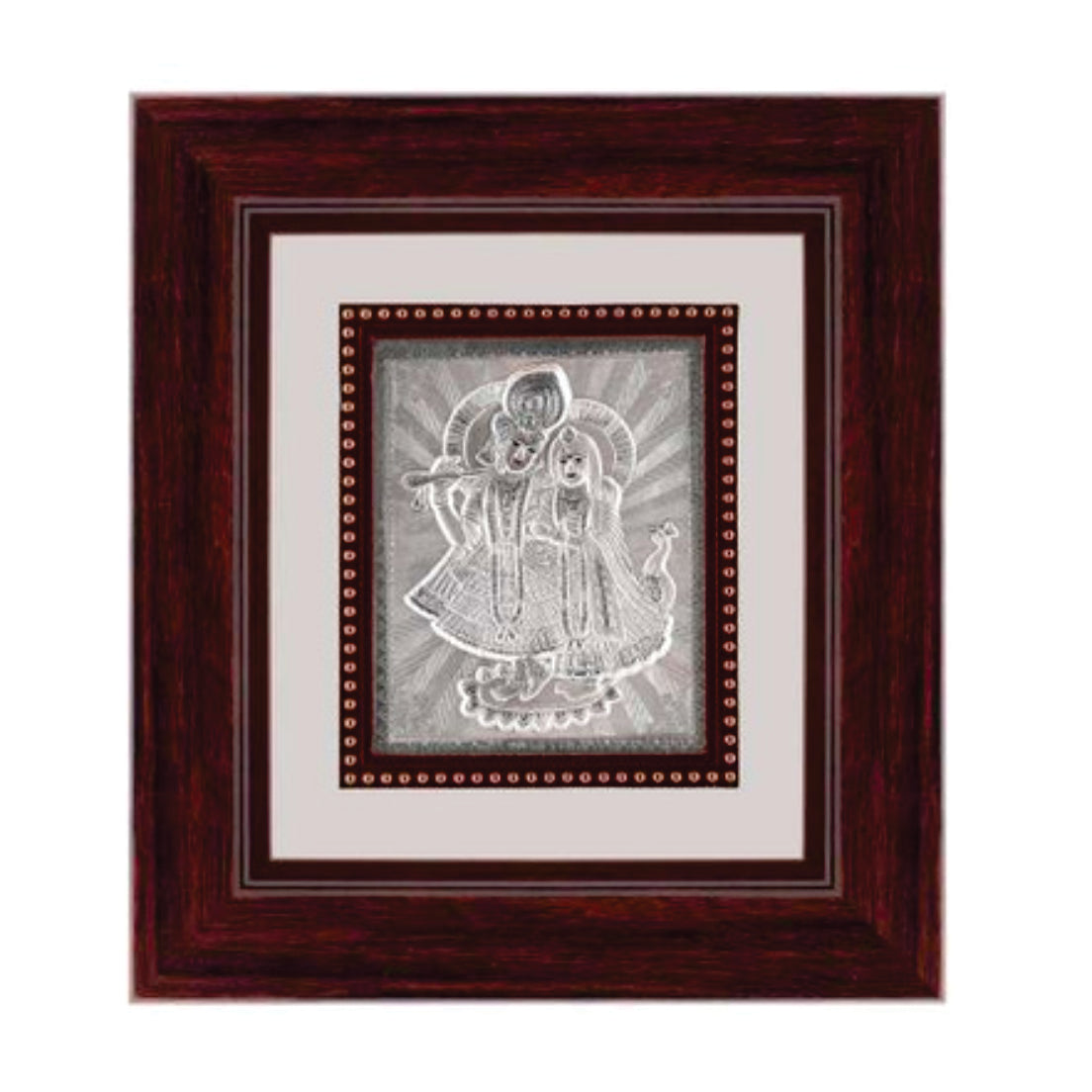 Radha Krishna Frame - 999 Pure silver , 9 x 10 Inch