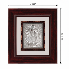 Radha Krishna Frame - 999 Pure silver , 9 x 10 Inch