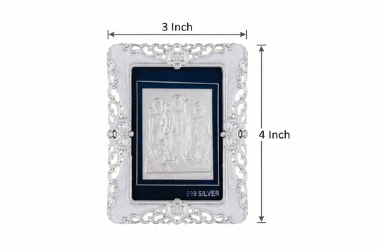 Ram Darbar Frame - 999 Pure silver , 3 x 4 Inch
