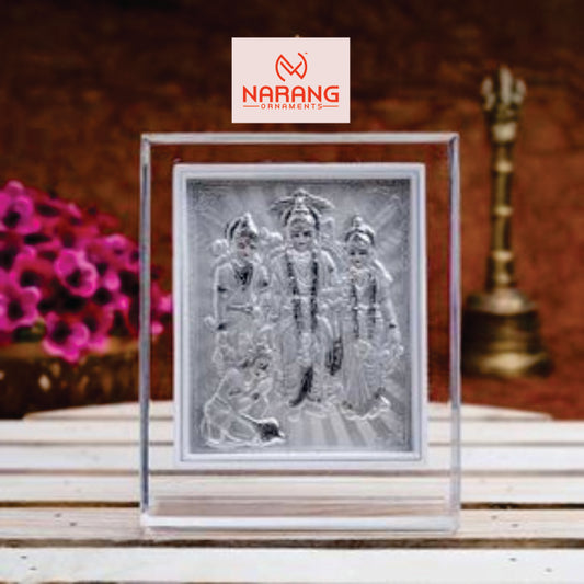 Ram Darbar Frame - 999 Pure silver , 3.5 x 4.5 Inch