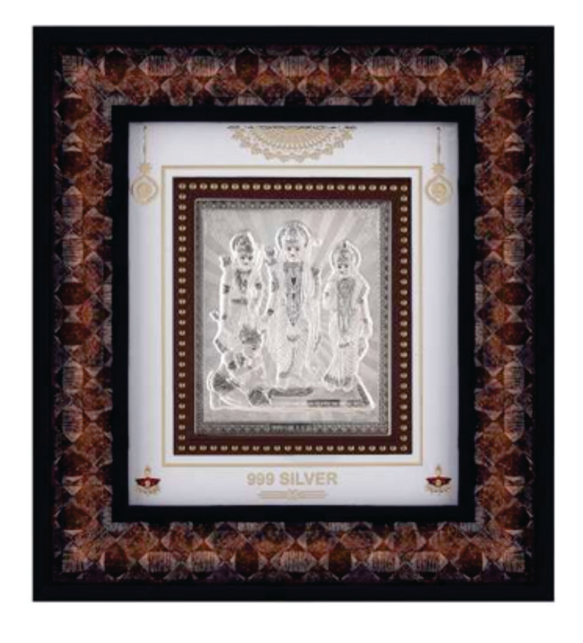 Ram Darbar Frame - 999 Pure silver , 9 x 10 Inch