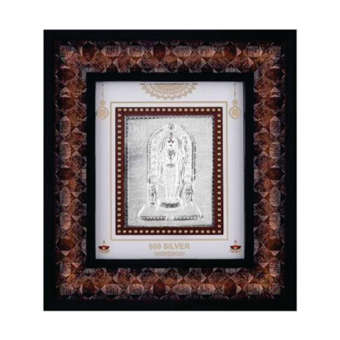 Ram Lalla Frame - 999 Pure silver , 7 x 8 Inch