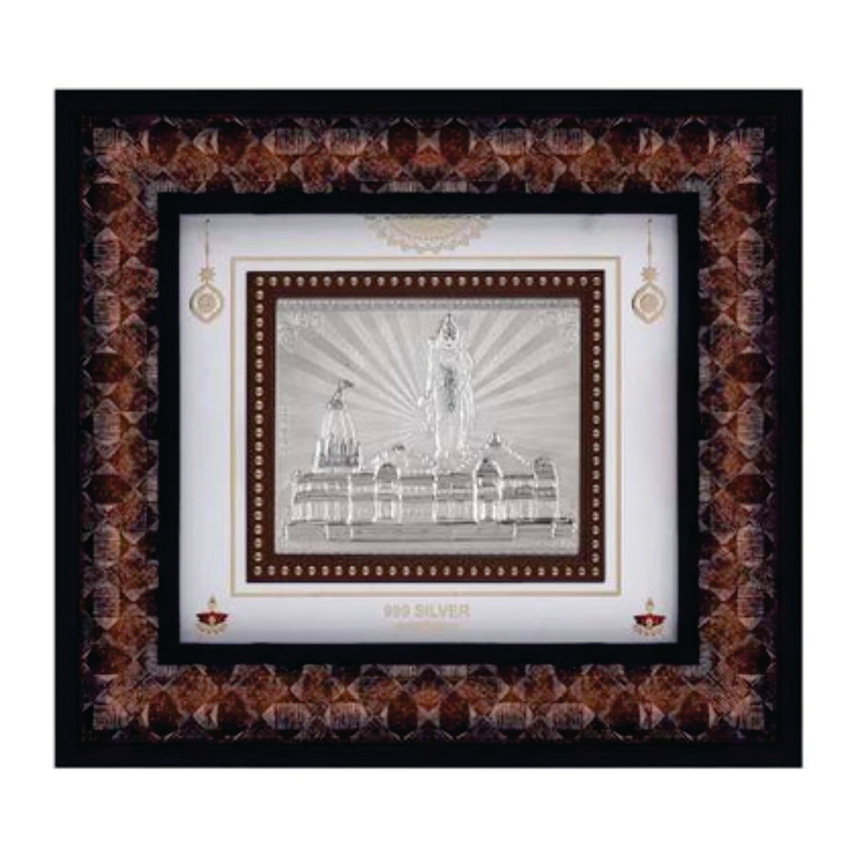 Ram Mandir Frame - 999 Pure silver , 9 x 10 Inch