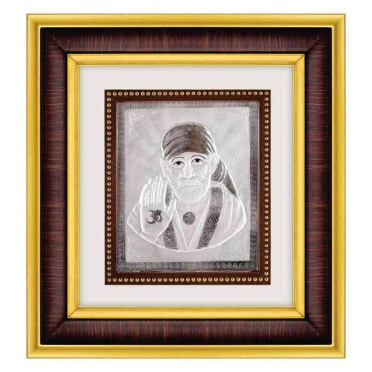 Sai Baba Frame - 999 Pure silver , 10 x 11 Inch