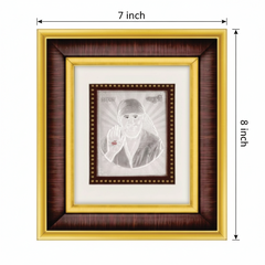 Sai Baba Frame  - 999 Pure silver , 7 x 8 Inch
