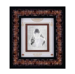 Sai Baba Frame - 999 Pure silver , 7 x 8 Inch