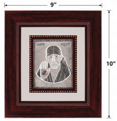 Sai Baba Frame - 999 Pure silver , 9 x 10 Inch
