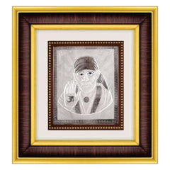 Sai Baba Frame - 999 Pure silver , 10 x 11 Inch