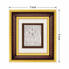 Shiv Parivar Frame - 999 Pure silver , 7 x 8 Inch
