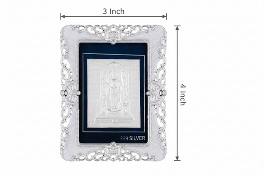 Ram Lalla Frame - 999 Pure silver , 3 x 4 Inch
