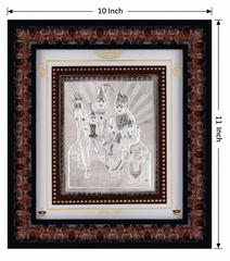 Shiva Parivar Frame - 999 Pure silver , 10 x 11 Inch