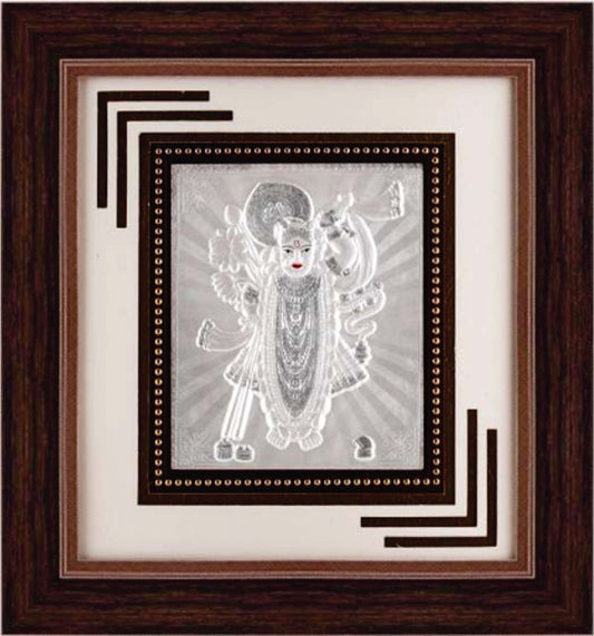 Shree Nathji Frame - 999 Pure silver , 12 x 13 Inch