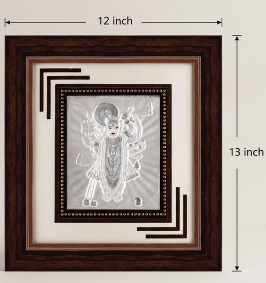 Shree Nathji Frame - 999 Pure silver , 12 x 13 Inch