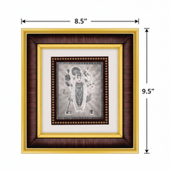 Shree Nathji Frame - 999 Pure silver , 8.5 x 9.5 Inch