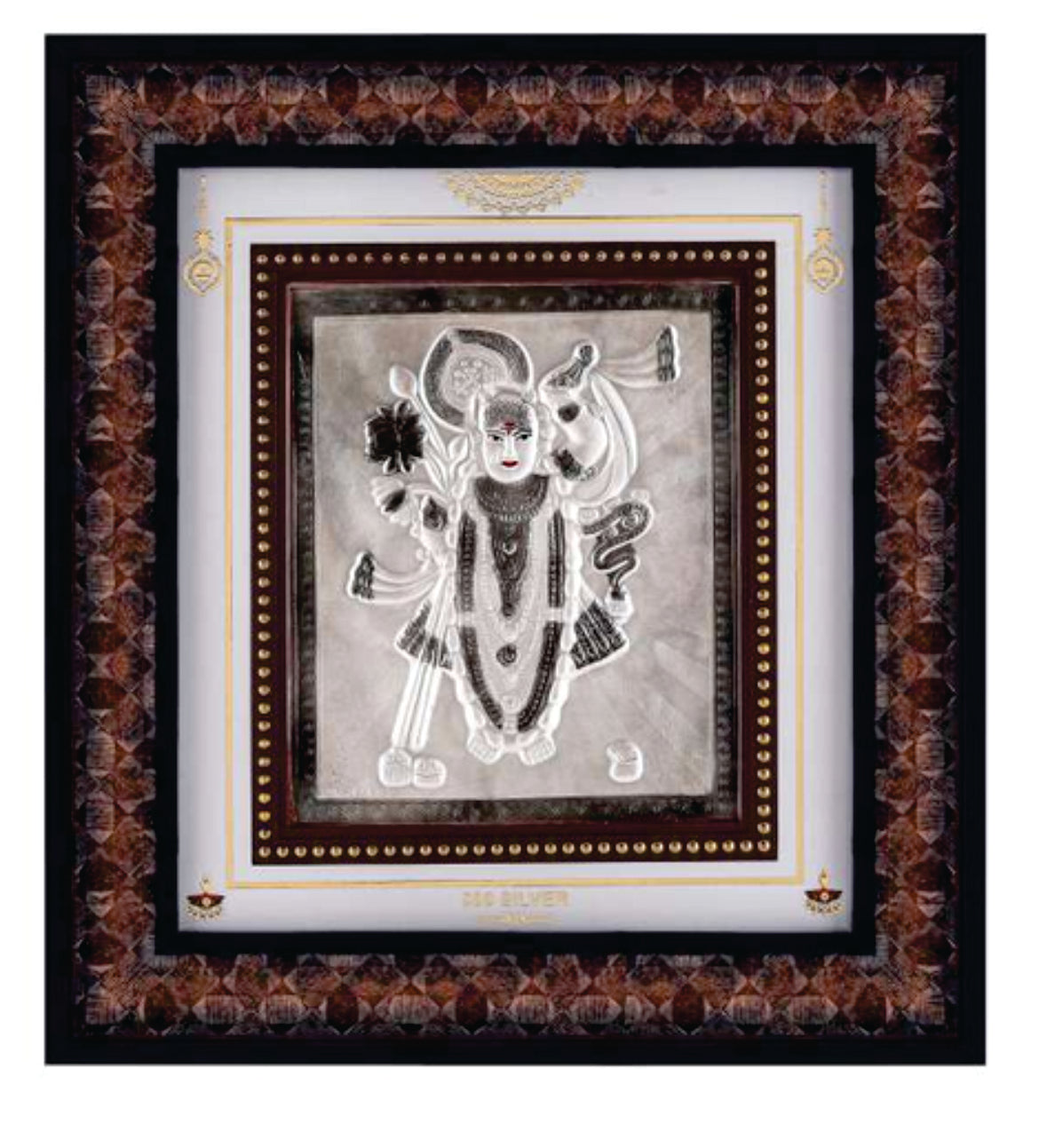 Shree Nathji Frame - 999 Pure silver , 10 x 11 Inch