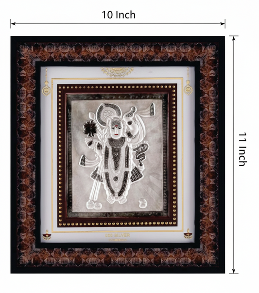 Shree Nathji Frame - 999 Pure silver , 10 x 11 Inch
