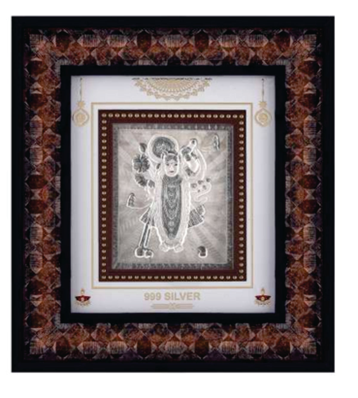 Shree Nathji Frame - 999 Pure silver , 9 x 10 Inch