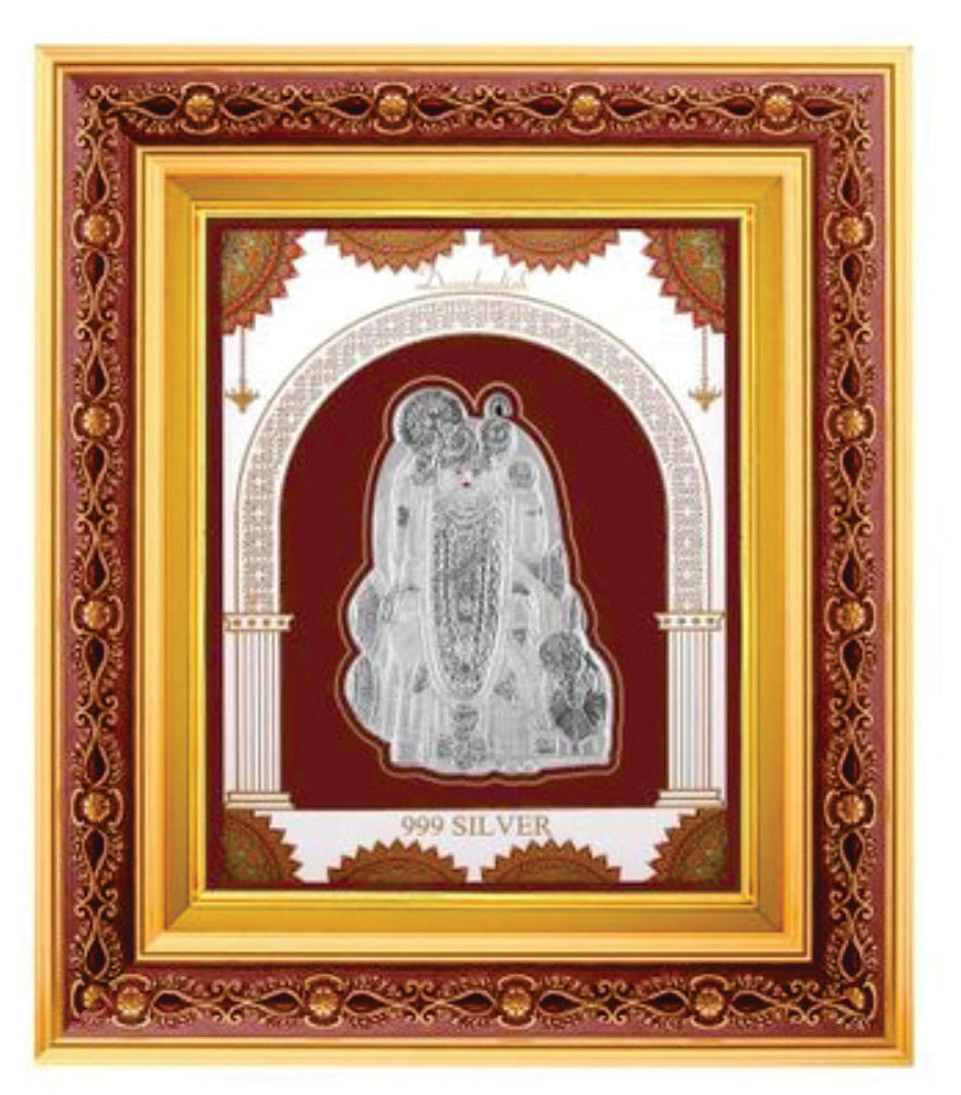 Dwarkadhish Frame - 999 Pure silver , 9 x 10 Inch