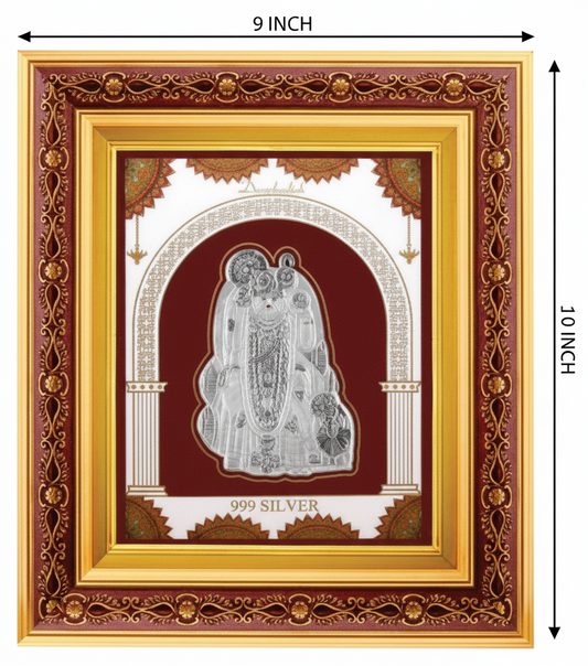 Dwarkadhish Frame - 999 Pure silver , 9 x 10 Inch
