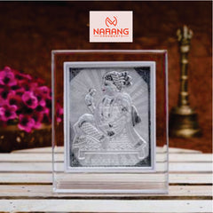 Swaminarayan Frame - 999 Pure silver , 3.5 x 4.5 Inch