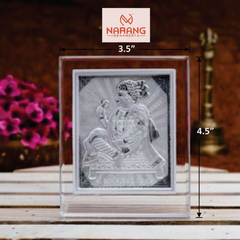 Swaminarayan Frame - 999 Pure silver , 3.5 x 4.5 Inch