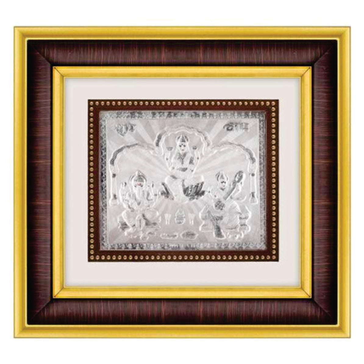 Tri Murti (L.G.S.) Frame - 999 Pure silver , 10 x 11 Inch