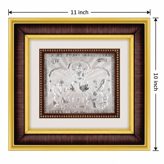 Tri Murti (L.G.S.) Frame - 999 Pure silver , 10 x 11 Inch