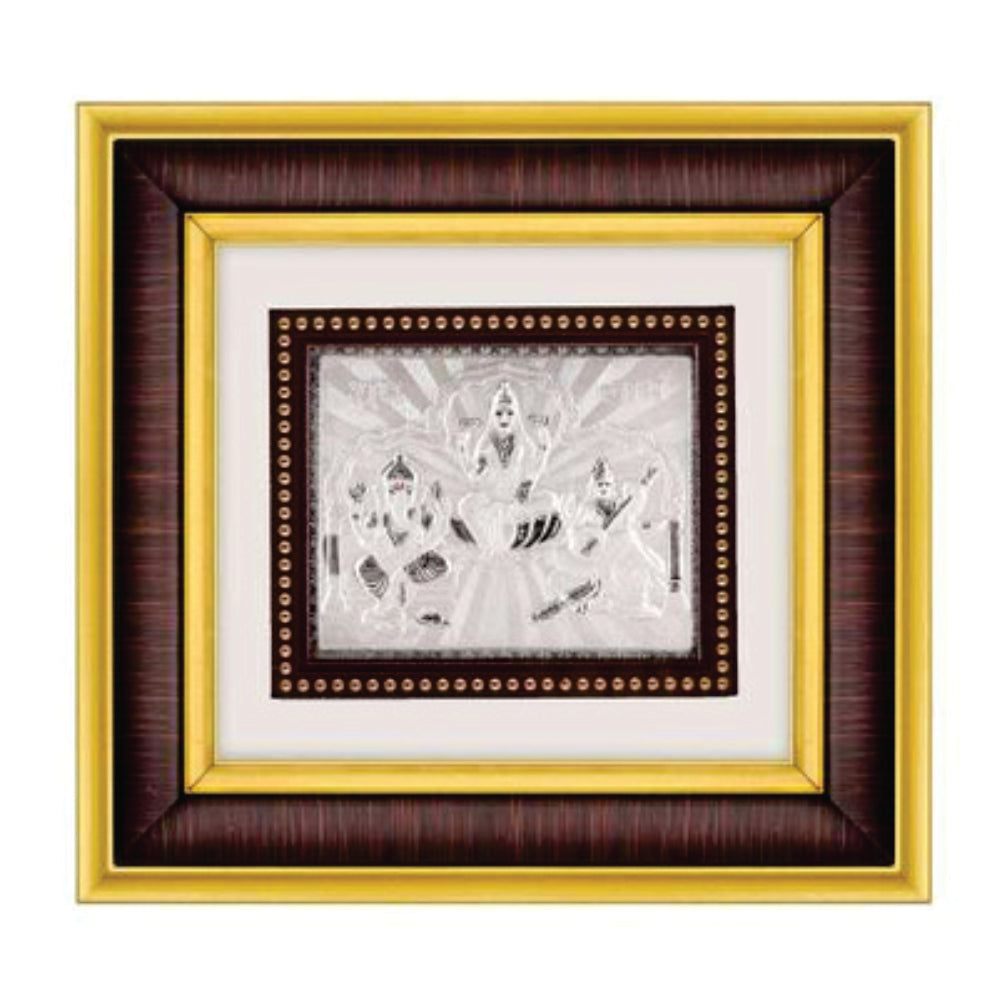Tri Murti (L.G.S.) Frame - 999 Pure silver , 8.5 x 9.5 Inch