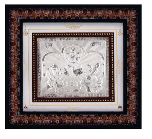 Tri Murti (L.G.S.) Frame - 999 Pure silver , 10 x 11 Inch