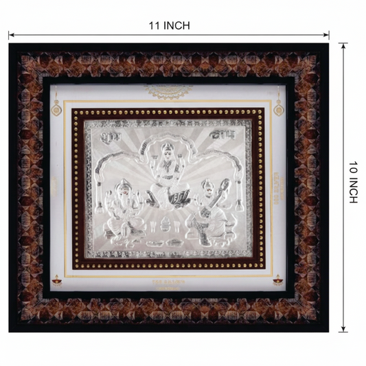 Tri Murti (L.G.S.) Frame - 999 Pure silver , 10 x 11 Inch